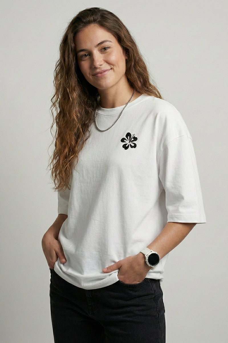 Forever Chasing Sunset – Andaman Beach Vibes White Oversized T-Shirt