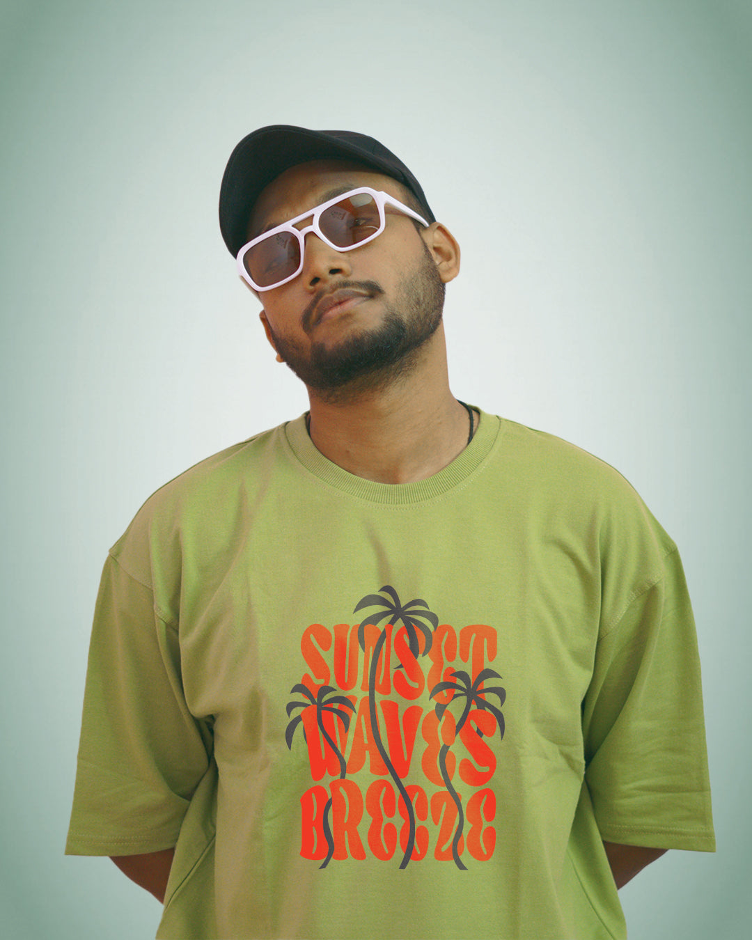 Sunset Waves Breeze Oversized Graphic T-Shirt